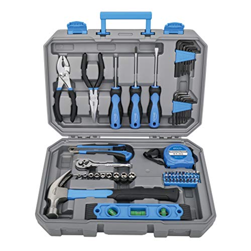 Apollo Tools 65 Piece Essential Tool Set with Sockets and Most-Used Tools for Do it Yourself Repairs and Maintenance Blue - DT0001 - color: Blue, size: 65-Piece