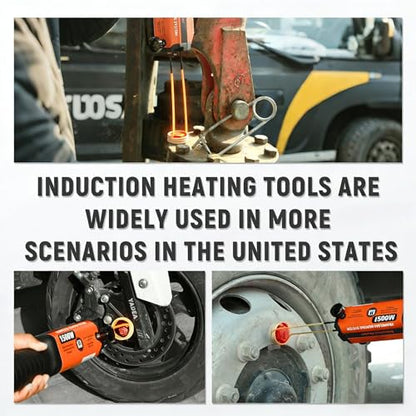 1500W Induction Heater Bolt Removal Kit w/Case - 25S Fast Heat Induction Tool & Bolt Buster, 12 Coils Magnetic Induction Heater Set w/Overheat Protection for Automotive, Hot Rod & Mechanical Repair - color: Blue-10coil