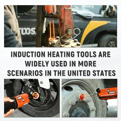 1500W Magnetic Induction Heater Tool - Induction Heater Bolt Removal & Bolt Buster Kit w/ 8 Coils, Heat Induction Tool for Automotive Repair, 25S Fast Heating Bolt Heater Tool w/Overheat Protection - color: Black-8coil