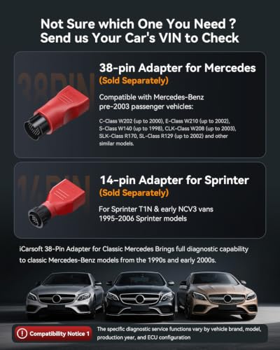 iCarsoft MB V4.0 Full System Bidirectional Diagnostic Scan Tool for Most Benz/Sprinter/Smart/Maybach Free 2 Further Vehicle Groups Lifetime Free Update Up to 41 Resets Automotive Active Test Scanner