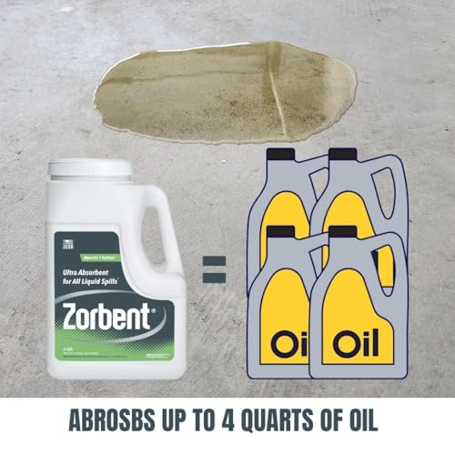 Zorbent Oil Spill Absorbent | 5 Quart Jug Absorbs up to a Gallon of Liquid. Non-Toxic, Low-Dust, with Cleaning Agent. For Fast Industrial and Commercial Spill Cleanup - size: 160 Ounce (Pack of 1)