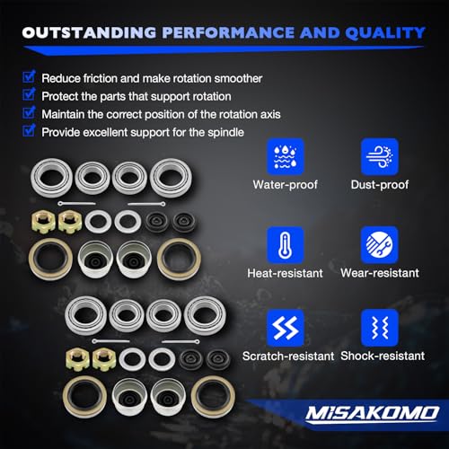 Trailer Axle Bearings L68149 Kit for 3500lb 1-1/16''*1-3/8''Axle-4 Sets | Trailer Axle Wheel Bearings L68149/ L44649 Kit Fit for Spindle #84, 3500lbs 1-1/16''*1-3/8''Axle, with 171255TB Grease Seals - size: 4 sets