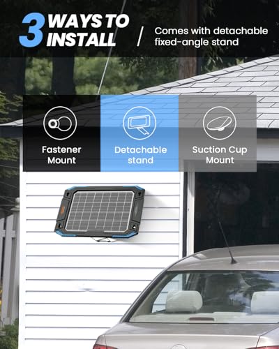 BALDR 12V Solar Battery Charger, 13W Waterproof Dual Sided Battery Maintainer, IP67 MPPT Trickle Charger for Car, Trailer, Lawn Mower, Boat - color: Blue