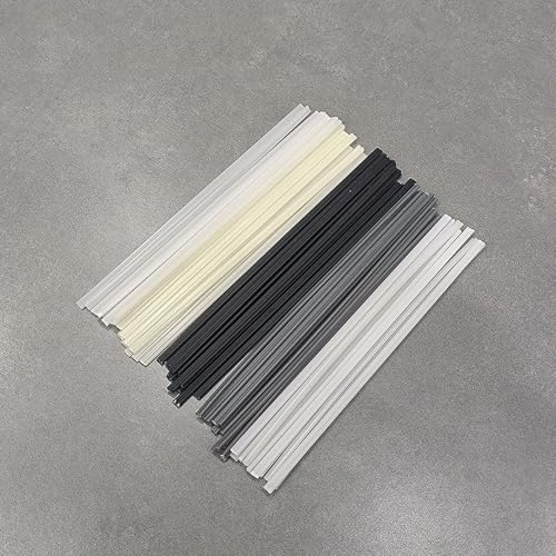 50 Pcs Automotive Accessories Welding Rods Kit PP Black PP White PE PVC ABS 10 Each For Car Bumper Repair Hot Air Gun Welder Sticks Welding Tools Automotive Repair Supplies