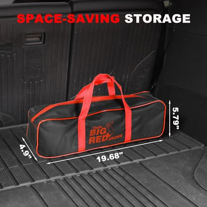 Big RED Car Jack 3Ton/6610 lbs Universal Scissor Jack with Rubber Pad, Portable Tire Changing Kit with Lug Wrench, Emergency Kit for Sedan SUV MPV - size: 3Ton