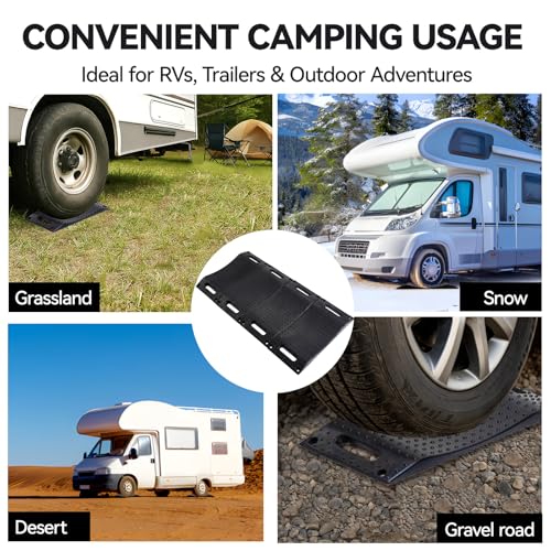 Tire Saver Ramps Set of 4, 60000 lbs Capacity Prevent Flat Spots Protect Car & RV Tires Heavy Duty Non-Slip Rubber Easy to Carry