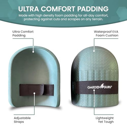 GARDEN GURU Home & Gardening Knee Pads – Waterproof EVA Foam Cushion, Soft Inner Liner, Comfortable Fit with Adjustable Straps - size: 1 Pack, style: Comfort Foam