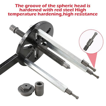 Bearing Puller Kit, Inner Hole 3-Jaw Puller with Curved Hook and Steel Collet Multi-Function Bearing Removal Tool