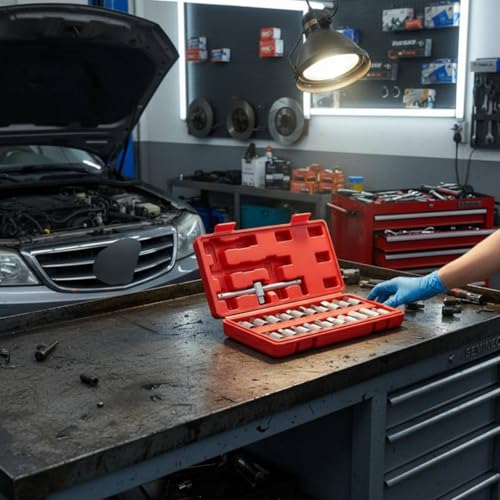 23 Pieces Drain Plug Socket Set Multiple-Size Sockets Transmissions Drain Tool 3/8 Inch Drive Oil Pan Bolt Wrench Kit for Mechanics