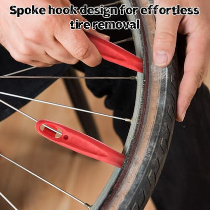 Complete Bike Repair Kit with Waterproof Bag & Stable Foot-Peg Tire Pump | Essential Bicycle Tool, Patch Kit & Multi Tool for Road, Mountain Bike Emergency Roadside Maintenance
