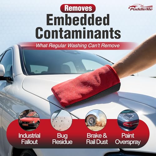Premium Clay Mitt for Car Detailing (2 Pack) – Medium & Mesh Grade Synthetic Clay Mitt Gloves, Clay Bar & Clay Towel Alternative for Paint Decontamination on Cars, Glass, Wheels & PPF