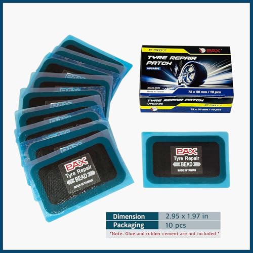 PAX Upgraded Radial Tire Repair Patches 75x50mm (10 Pack), 2-Layer Super Strong Nylon Fabric Heavy-Duty Puncture Fix for Truck & Car (Rubber Cement Required) - size: 75x50mm