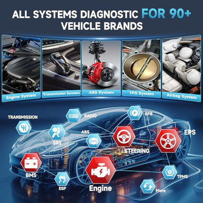 2026 BOSSCOMM eTouch770 diagnostic scanner Upgraded from IF745 Code Scanner, All-System OBD2 code reader with 6 Resets, ABS, SAS Calibration,Oil,Throttle, EPB, BMS, Lifetime WiFi Free Update,Auto Vin.