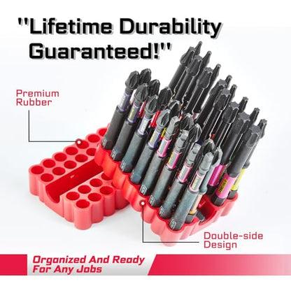 Geinxurn Impact Screwdriver Bits Set, 33 Pieces 3”Multi Head Magnetic S2 Steel Driver Bits PH/SQ/Torx/Pozi With Red Soft Base - color: 75-multi-bit, size: 3"-33PCS