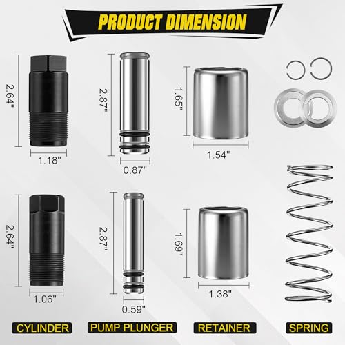 Saillong 3 Ton Dual Pump Floor Jack Rebuild Kit,Large & Small Low Side Pump Piston Plungers with 17PCS Seal Kit,Compatible with Pittsburgh,Big Red,Harbor Freight,Arcan,Horizontal Jack Replacement Part