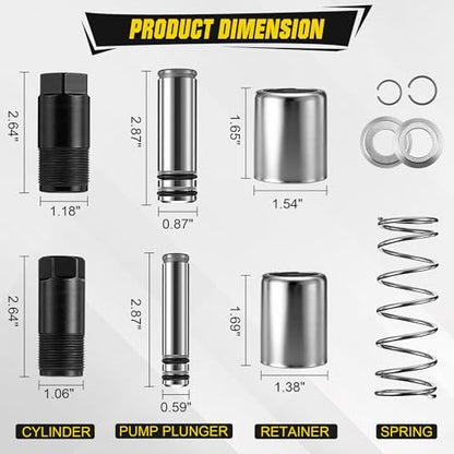 Saillong 3 Ton Dual Pump Floor Jack Rebuild Kit,Large & Small Low Side Pump Piston Plungers with 17PCS Seal Kit,Compatible with Pittsburgh,Big Red,Harbor Freight,Arcan,Horizontal Jack Replacement Part