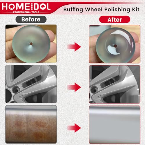 103PCS Buffing Wheel for Dremel Polishing Kit, HOMEIDOL 1/8" Shank Polishing Wheel for Dremel Tool Accessories, Abrasive Wheel Buffing Wire Brush Woolen Brush Rotary Polish Bits - style: 103PCS Buffing Wheels