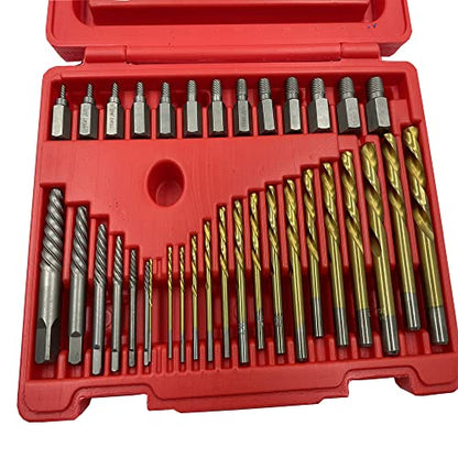 Steel Force ASE35D 35Pcs Screw Extractor Set | Drill Bit Set | Broken Bolt Remover | Stripped Fastener Tool - size: 35-Piece Extrator/Drill Bit Set