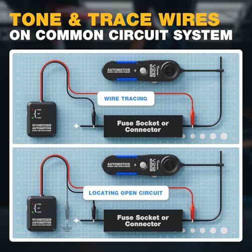 VDIAGTOOL V210 Wire Tracer Electrical Circuit Breaker Finder Automotive Open & Short Circuit Finder Circuit Tester Fault Probe Wire Tracker Electrical DC 6-42V for Cars, Motorcycle