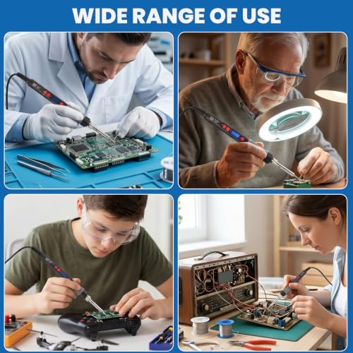 80W Soldering Iron Kit Iron Heat Set | Digital Adjustable Temperature Soldering Iron 356-932°F (180-500°C) for 3D Printing Projects,Electric Repairing, DIY