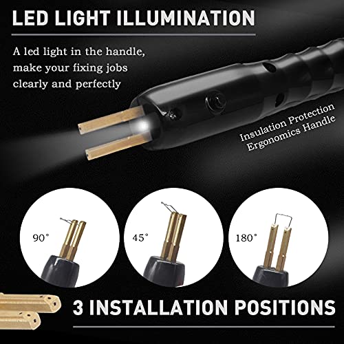 Plastic Welding Kit with 800PCS Staples/5-Levels Power/LED Display Light, 110V Car Bumper Hot Stapler Gun Plastic Welder Machine