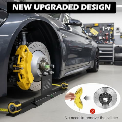 Heavy-Duty Wheel Alignment Tool with American Flag—No Caliper Removal Required. Universal Alignment Tools Automotive Suitable for Cars, Trucks, SUVs, ATVs/UTVs, etc., （Black）