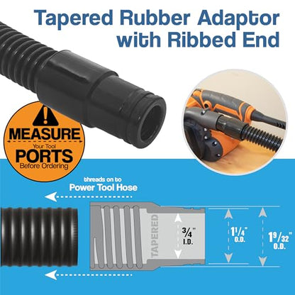 10 Foot Long Dust Collection Power Tool Hose Kit - size: Hose w/ 5 Fittings
