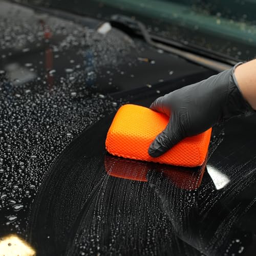 SPTA Clay Bar Scrubber, Ultra Clay Scrubber, Fast and Effective Removal of Paint Contaminants, Light Overspray, and More; Dual Sided Design for Scrubbing and Clay Work; Deep Clean Glass (2-Pack)