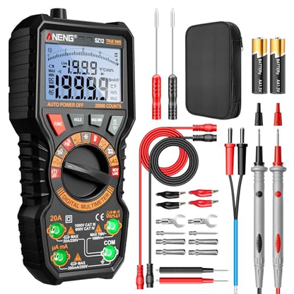 ANENG Multimeter,TRMS 20000 Count Magnetic High Resolution Digital Tester | Auto Ranging MAX/MIN Voltmeter Measures AC/DC Voltage,Current,Resistance,Capacitance, NCV,Data Hold Amp for Automotive - style: 20000 Counts(Combination Kit)