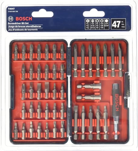 Bosch T4047L 47 pc. High-Carbon Steel Hex Shank Screwdriver Bit Set 2" in (Pack of 6) - size: 2" in (Pack of 6)