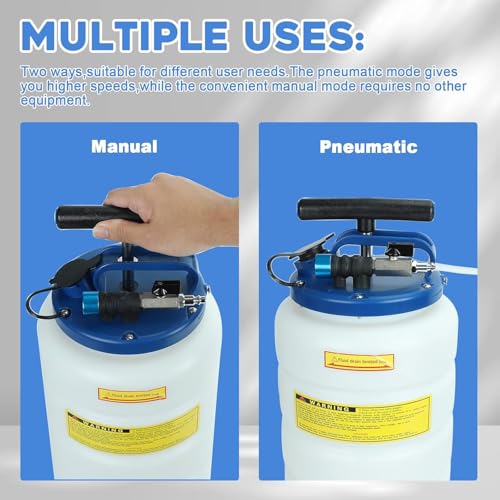 Pneumatic/Manual 15L Oil Extractor Oil Changer | Vacuum Fluid Petrol Fuel Extractor, Automotive Oil Extractor Pump, Manual Fluid Extractor Pump Tank Remover