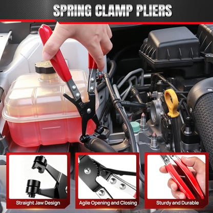 5PCS Electrical Disconnect Pliers Kit-Electrical Connector Removal Tool,Automotive Hose Clamp Pliers with Storage Case Hose Clip Removal Tool for DIY Car Owners,Car Repair & Maintenance