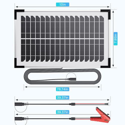15W Solar Battery Maintainer, 2PCS 7.5W 12V Waterproof Solar Battery Charger with Smart Controller, Low-Iron Tempered Glass Solar Panel for 12V LiFePO4 Battery Dump Trailer Automotive Boat - size: 7.5W 2-Pack