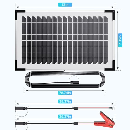 15W Solar Battery Maintainer, 2PCS 7.5W 12V Waterproof Solar Battery Charger with Smart Controller, Low-Iron Tempered Glass Solar Panel for 12V LiFePO4 Battery Dump Trailer Automotive Boat - size: 7.5W 2-Pack