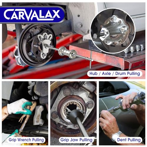 CARVALAX 9-Way Slide Hammer Puller Set | Auto Repair Kit for Hub, Bearing, Gear & Axle Extractor, Dent Removal, Heavy Duty 20-Piece w/Case - size: 9-Way