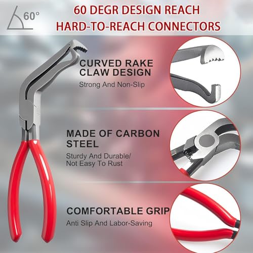 LUOWPZI 11PCS Automotive Electrical Connector Removal Tool Kit, Electrical Disconnect Pliers, Relay Puller, Hose Remover, Terminal Pin Extractor & Panel Clip Tool Set for Car Repair with Storage Bag - size: 11 Pcs