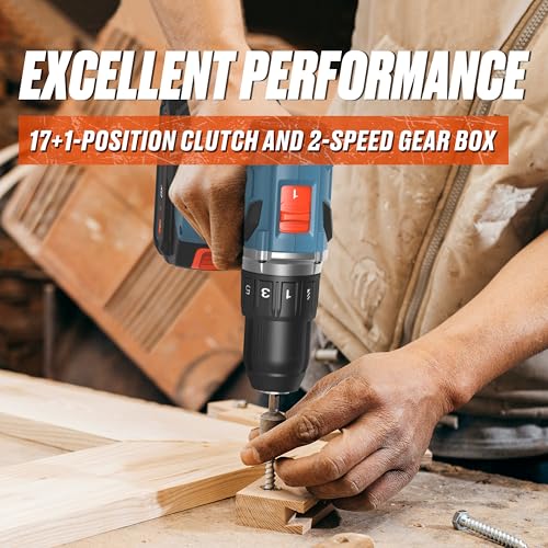 SENIX 20V Max Cordless Drill/Driver Set, Power Tool Kit, Brushless Motor, 1/2-Inch, 2 Variable Speed,Tool Only (PDDX2-M2-0) - style: Drill Tool Only