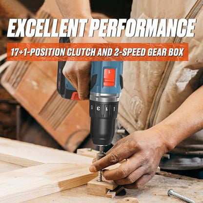 SENIX 20V Max Cordless Drill/Driver Set, Power Tool Kit, Brushless Motor, 1/2-Inch, 2 Variable Speed,Tool Only (PDDX2-M2-0) - style: Drill Tool Only
