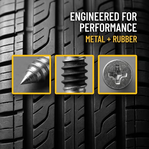 102 PCS Tire Repair Rubber Nails with Screwdriver & Case, Vacuum Tire Repair Kits Spiral Rubber Screws, Fast Self-Service Tool for Car, Truck, Motorcycle, Tractor Tire Puncture Repair (Black)