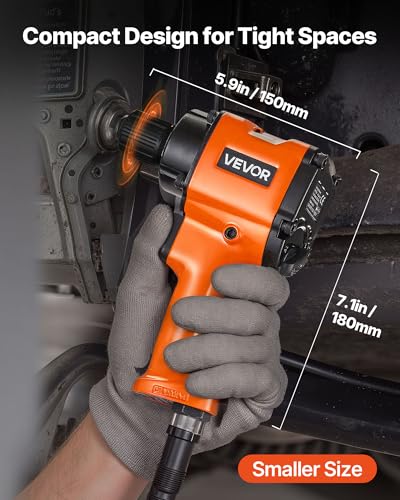 VEVOR 1/2-Inch Air Impact Wrench, Up to 738 ft-lbs Nut-busting Torque, Stubby Size & Lightweight Pneumatic Impact Gun for Auto Repairs and Maintenance - style: 1/2" Stubby Size