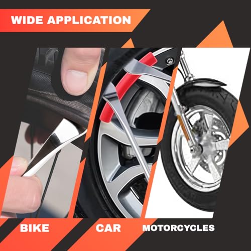 14.5” Steel Tire Spoons Tool Set - Tire Removal Tool, Motorcycle Tire Changer, Tire Changing Kit with 3 Piece Tire Spoons and Rim Protector, 6 Piece Valve Cores, Dirt Bike Tire Changing Kit