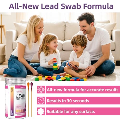 Accurate Lead Test Kit, 30 Swabs, Upgraded Formula Lead Paint Test Kit, Enhanced Detection for Dishes, Paint Cups, Ceramics, and More Surfaces | Results in 30 Seconds |