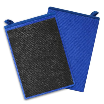Clay Mitt Auto Detailing 2 Pack, Fine Grade Microfiber Car Clay Bar Mitt, DIY Detail Tool & Kit Car Detailing Alternative (Blue) - color: Blue, size: 2 Pack