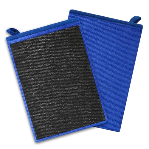 Clay Mitt Auto Detailing 2 Pack, Fine Grade Microfiber Car Clay Bar Mitt, DIY Detail Tool & Kit Car Detailing Alternative (Blue) - color: Blue, size: 2 Pack