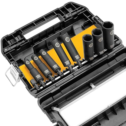 DeWalt Impact Socket Set 1/2 Drive, 10 Piece 1/4" to 1/2" Impact Socket Adapter Set (DW22812) - size: One Size