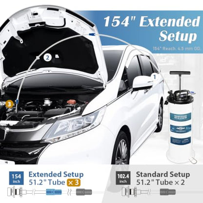FIRSTINFO A1102USY5 6.5L Patented Pneumatic/Manual Oil Extractor 5 Tubes - size: 6.5L