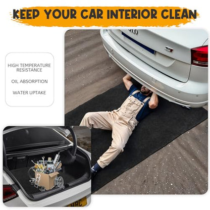 Oil Spill Mat for Garage Floor 2 Pcs 60x36 Inch Absorbent Garage Floor Mats for Under Car Leaks, Reusable Rubber Oil Drip Pad with Waterproof Backing, Washable Non Slip Driveway Protector