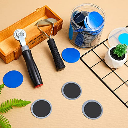 Tallew 300 Pcs Heavy Duty Tire Patches Radial Patch Round Cold Tyre Puncture Tool Kit for Car Truck Motorcycle Automobile Bike Inner Tire (58 mm) - size: 58 mm