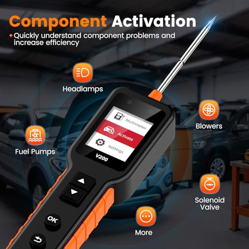 V200 Upgrade Automotive Circuit Tester, 12-24V Electrical Short Open Breaker Circuit Finder, Auto Power Circuit Probe Tester, Car Fuse Tester, 16.4Ft(5M) Cable - color: V200-Black
