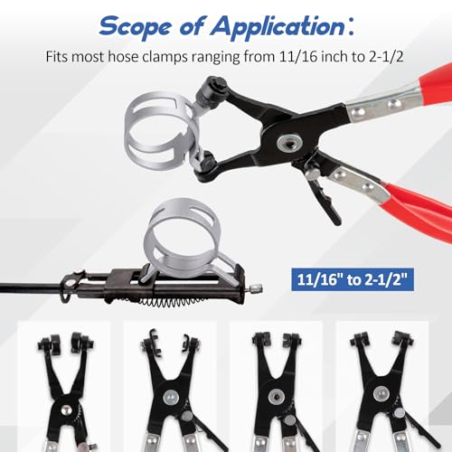 9PCS Hose Clamp Pliers Set, Hose Clamp Removal Tool for Automotive | Flexible Removing Clamps Pliers Automotive for Coolant Radiator Heater and Water Hose